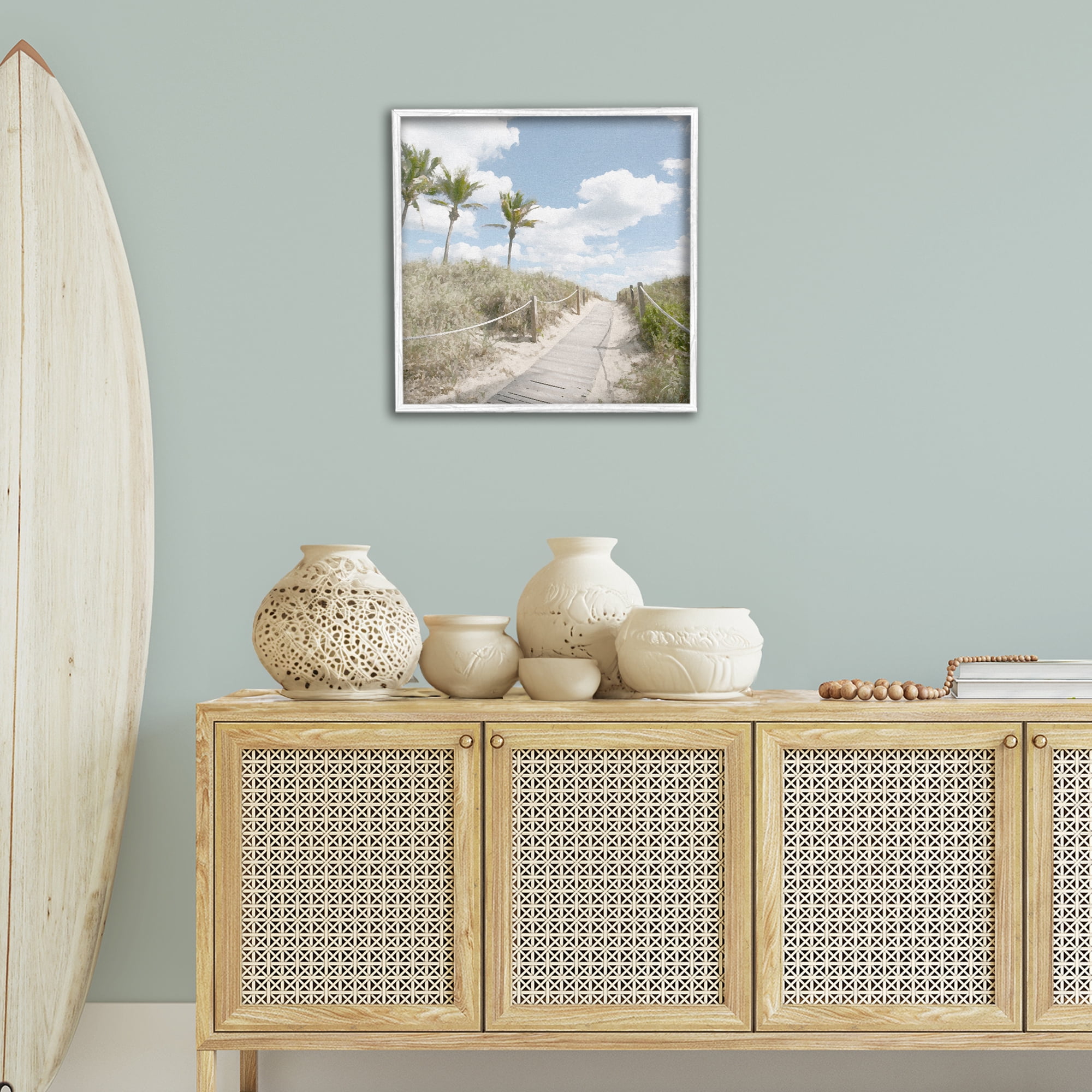 Stupell Industries Stroll In Dunes Landscape Landscape Painting White Framed Art Print Wall Art, 24 x 24