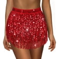 thumbnail image 2 of Belly Dance Hip Scarf Sequin Tassel Skirt Wrap Sparkly Rave Skirt for Women Festival of Carnival Sequin Tassel Skirt, 2 of 5