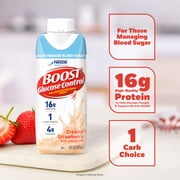 BOOST Glucose Control Nutritional Drink Protein Shakes, Creamy Strawberry, 8 fl oz, 6 Pack