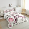 thumbnail image 5 of Eiffel Tower Couple Comforter Set Queen Pink Floral Decor Down Comforter,Romantic Theme Decor Adult Women Couple Quilted Duvet Paris Cityscape Printed Stylish Simple Soft Bedding Comforters, 5 of 5