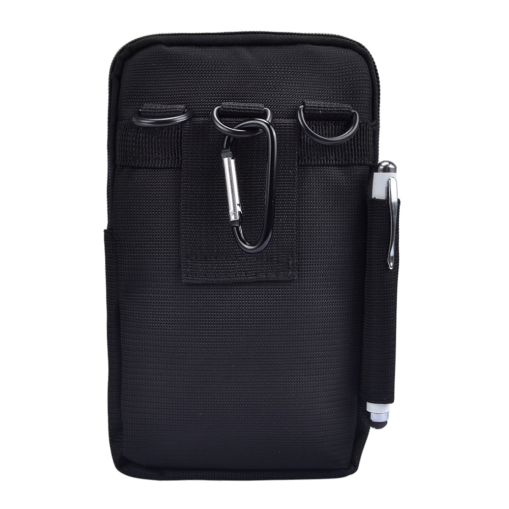 BUNDLE: Sports Travel EDC Tactical Pouch (Green) with Privacy Tempered Glass Screen Protector for Apple iPhone X & XS - Includes Detachable Shoulder Strap, Belt Loop, & Carabiner Clip