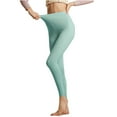 thumbnail image 3 of YOIAVAIOY Thermal Tights for Women Thick Fleece Lined High Waisted Leggings Winter Warm Casual Yoga Pants Mint GreenXL, 3 of 8