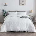 thumbnail image 1 of Shatex Duvet Cover Set King Size 3 Piece White Wave Jacquard Embroidery Shabby Chic Bedding Set Comforter Cover with 2 Pillowcase for All Season, 1 of 6