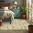 thumbnail image 2 of Garvee 8'x10' Vintage Floral Area Rug Washable Non Slip Carpet, Stain Resistant Accent Rug for Living Room Farmhouse Dining Room, Pink Green, 2 of 9