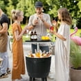 thumbnail image 3 of BAYUELSWU Outdoor Cooler Table, Height-Adjustable Outdoor Cool Bar w/ 10 Gallon Beer and Wine Cooler, All-Weather Resistant Patio Cooler Ice Cool Bar for Deck Pool Party (Black), 3 of 7