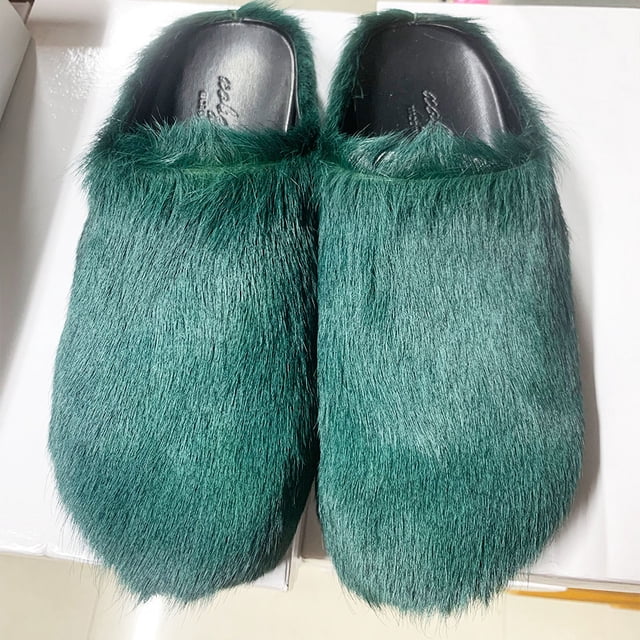 Mules Design Mode pour Hommes Mules Plates en Cuir Véritable pour Femmes Pantoufles Décontractées pour Extérieur