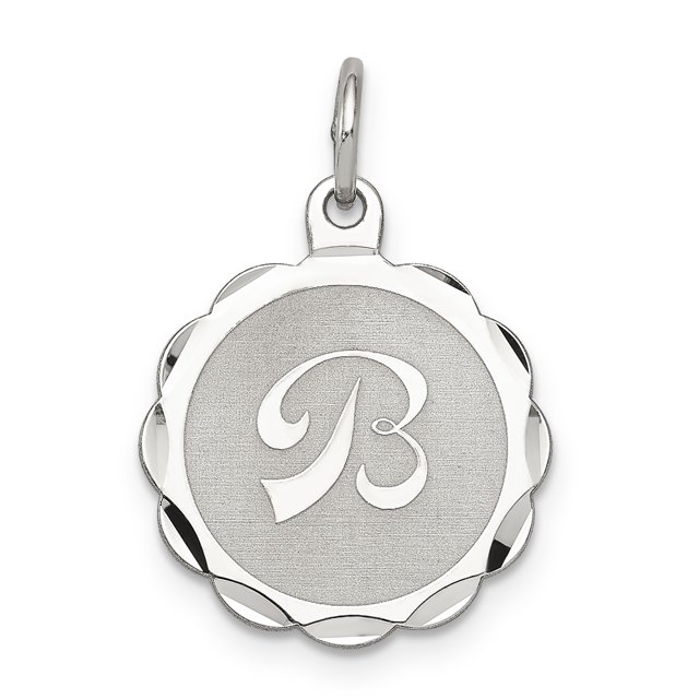 925 Argent Sterling Délicate Lettre B Nom Initial Monogramme Collier Pendentif Pendentif