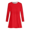 thumbnail image 3 of Gibobby Vestido corta de fiesta casual Vestido de camiseta de manga larga para mujer Vestido casual de swing sólido(Rojo,XL), 3 of 4
