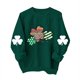thumbnail image 2 of Herrnalise - Sudadera con estampado de trébol del Día de San Patricio para mujer, sudadera con trébol irlandés, suéter holgado de manga larga, prepárate para la grandeza por menos, 2 of 4