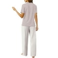 thumbnail image 4 of UVN Womens Pajamas Sets Short Sleeve Tops and Long Pants 2 Piece Outfit Casual Loose Sleepwear Nightwear Soft Pjs Lounge Sets, 4 of 7