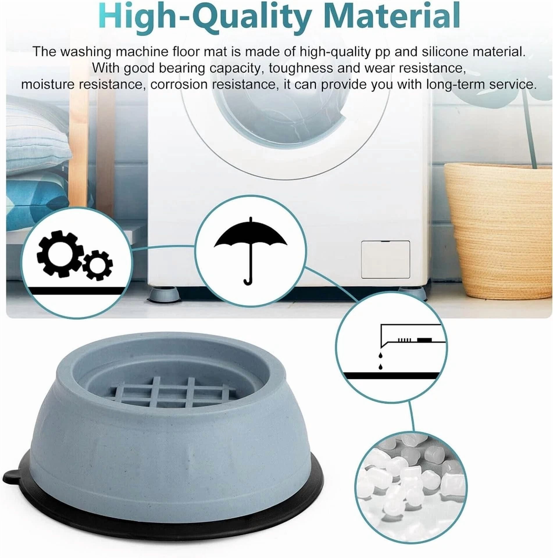 8Pcs Anti Vibration Washing Machine Mats Support Anti-Slip Rubber Feet Base Pads