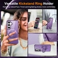 thumbnail image 4 of Allytechgroup Samsung Galaxy S25+ Plus Case Magnetic, Compatible for Magsafe & Car Mount Adjustable Stand Ring Holder Heavy Duty Shockproof Matte Phone Case for Samsung Galaxy S25+, Purple, 4 of 7