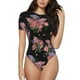 thumbnail image 1 of Balery Bouquet Body de cuello redondo de manga corta para mujer Tops de manga corta Tops básicos-Small, 1 of 7