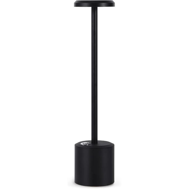 Portable rechargeable negra mesa lamp - 5000mah battery, LED cordless, stepless dimming, ideal para para restaurant, dormitorio, bar, camping, o coffee shop (gold/negra)