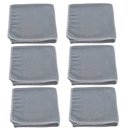 Real Clean Waffle Weave Gray Matter Microfiber Drying Towel, 25 inch x 36 inch Chemical and Water Safe Material