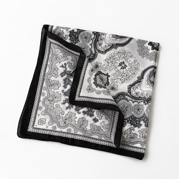 ERDOUY Fashion Small Neck Scarf Silk Feeling Head Scarves Satin Square Bandanas Mother Day Gift for Women 27.5*27.5inch （Gray）