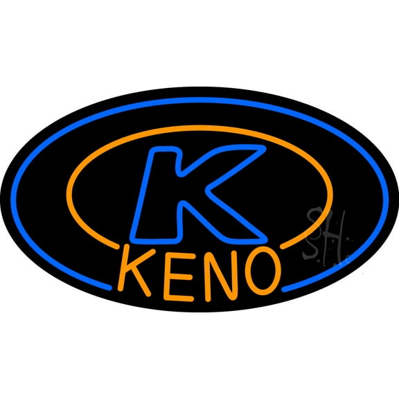 K Keno 2 LED Neon Sign 13 x 24 - inches, Black Square Cut Acrylic Backing, with Dimmer - Bright and Premium built indoor LED Neon Sign for wall décor, arcarde, and storefront.
