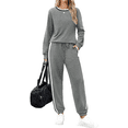 thumbnail image 2 of Shine Up Women 2 Piece Lounge Sets Striped Jogger Sets Fall Outfits Loose Sweatsuits with Pockets, 2 of 5