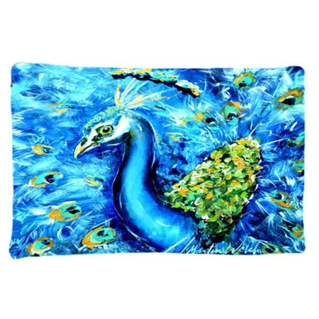 Peacock Straight Up In Blue Moisture Wicking Fabric Standard Pillowcase