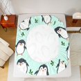 thumbnail image 5 of Feelyou Teens Kawaii Penguin Full Size Sheets, Cute Cartoon Animal Bed Sheets, Leaf Plant Botanical Sheet Sets, Lightweight Room Decor, 4pcs, 5 of 7