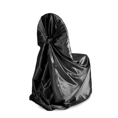 Taffeta Universal Self Tie Chair Cover Approx. 55" W x 47"L - Black