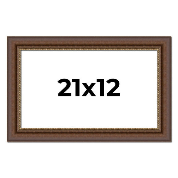 21x12 Copper and Brown Real Wood Picture Frame Width 2 inches | Interior Frame Depth 0.5 inches |