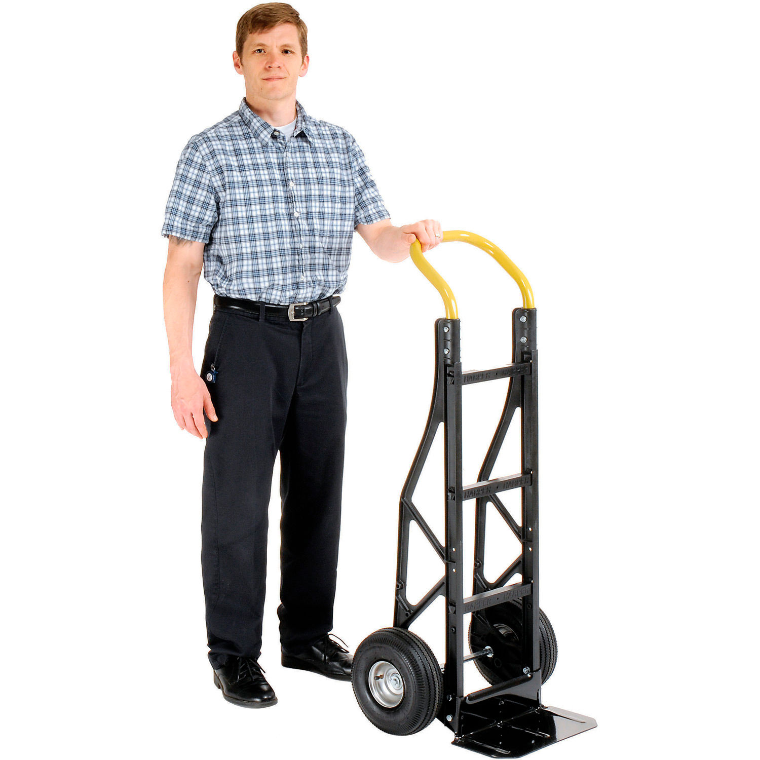 Harper Trucks Inc PGCSK19BLK Ultra Lite Nylon Hand Truck 10" Pneumatic Wheels