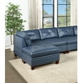 thumbnail image 2 of Genuine Leather Ink Blue Tufted 6pc Sectional Set 2x Corner Wedge 2x Armless Chair 2x Ottomans Living Room Furniture Sofa Couch, 2 of 9
