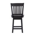 thumbnail image 6 of Linon Mack Solid Beechwood Slat Back Swivel 24" Counter Height Stool in Black, 6 of 10