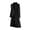 Black, variant on Womens Gothic Victorian Long Sleeve High Low Hem Dress Ruffle Trim Lace Up Back Vintage Halloween Costume Party Gown