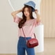 thumbnail image 4 of Bolso de hombro para mujer FLhrweasw Retro PU Shell Messenger múltiples capas rojo, 4 of 5