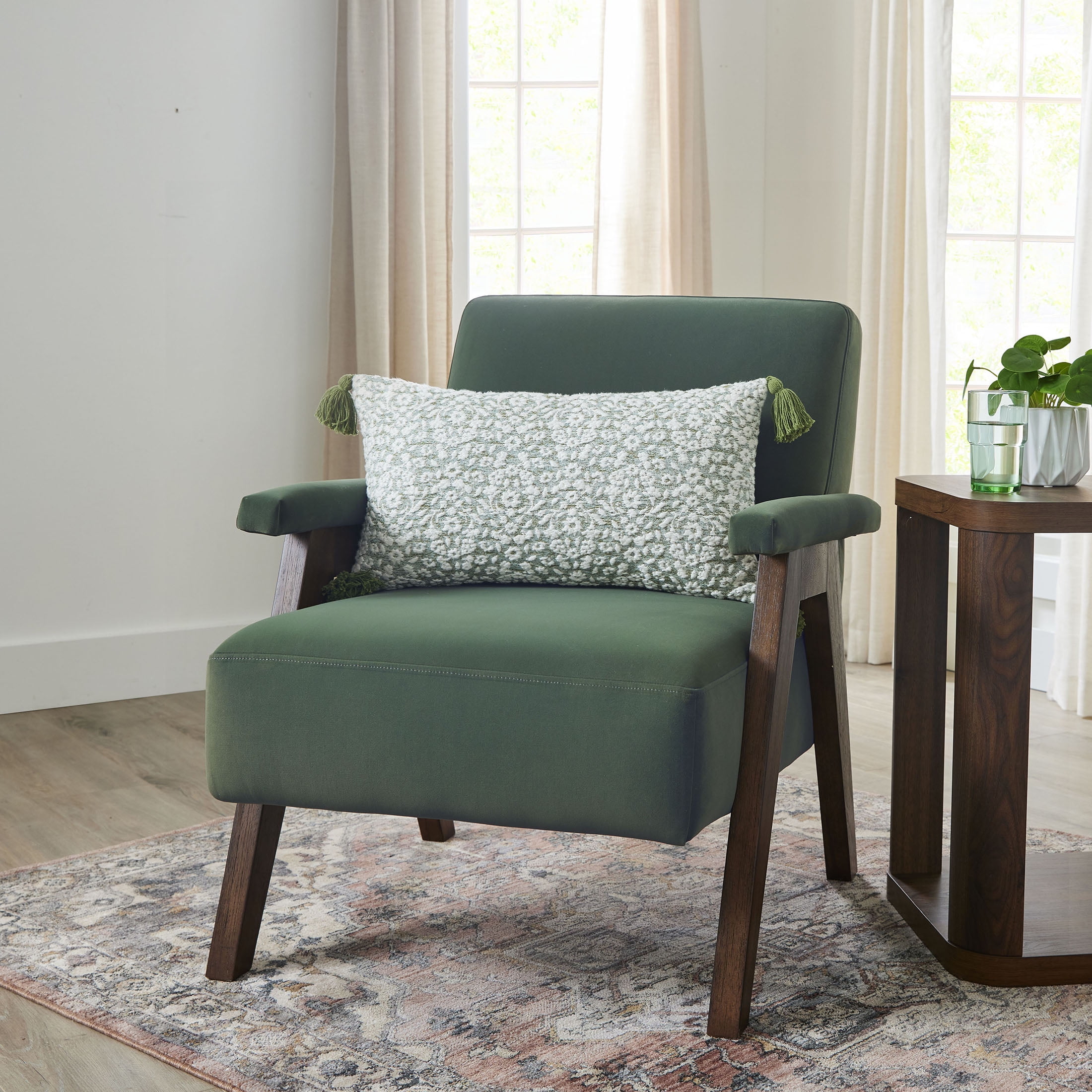 Better Homes & Gardens Ezra Accent Chair, Olive Green