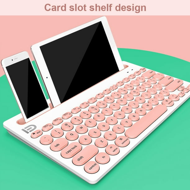 TopTech Wireless Keyboard and Mouse Combo,Pink Wireless Keyboard with