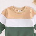 thumbnail image 4 of TOWED22 Toddler Baby Boy Fall Outfit Contrast Color Sweatshirt Tops with Elastic Waist Pants Cute Infant Newborn Winter Clothes,Brown,12-18 M, 4 of 4