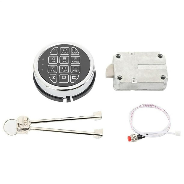 Cerradura Electrónica de Repuesto para Caja Fuerte con Solenoide y 2 Llaves de Anulación, Caja Fuerte Ignífuga con Teclado Cromado y Mucho Más.