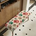 thumbnail image 4 of POLERO Dining Room Bench Covers, Stretch Christmas Paws Print Bench Seat Protector Cover, Washable Rectangular Chair Cover for Bedrooms, Living Rooms, Kitchens, Removable, 4 of 8
