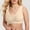 Beige, variant on Bralette for Women Wirefree Comfort Bra Front Closure Plus Size Pink Everyday Lounge Bra Light Support T-Shirt Bra,Size XL
