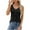 Black, variant on Tank Tops for Women Cotton Sleeveless Button Crewneck Tops Summer Vacation Beach Tanks Solid Color
