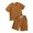 Brown, variant on Toddler Kids Boys 2 Piece Tracksuit Summer Outfits Solid Short Sleeve T Shirt With Shorts Set Clothes
