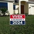 thumbnail image 2 of Political Campaign Yard Sign w/Stake, Vivek Ramaswamy 2024, Red White Blue, 18" x 12" (Double-Sided Sign), 2 of 6