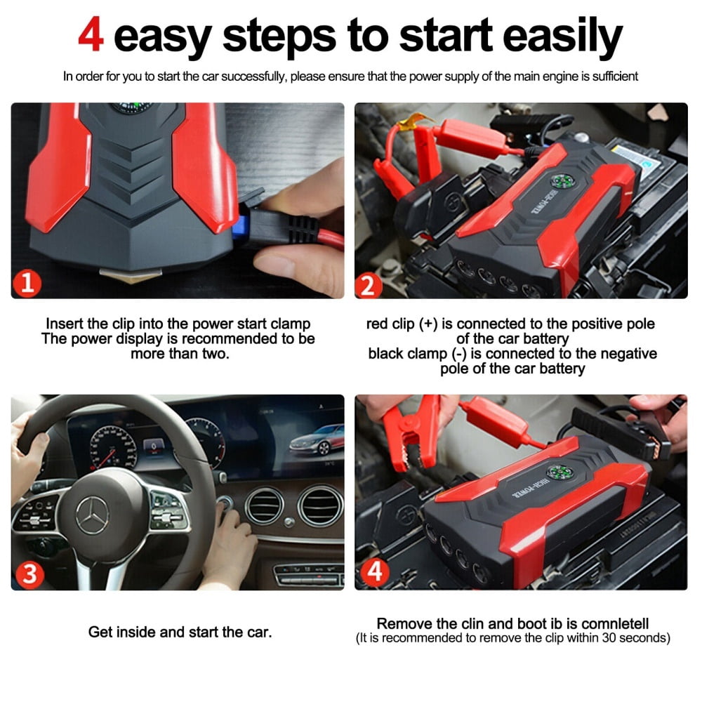 RVPOZWER Car Jump Starter 100000mAh Booster Jumper Box Power Bank Battery Charger