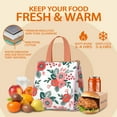 thumbnail image 5 of Pioneer Flower Floral Print Pattern Insulated Lunch Bag for Women & Adults,Large Portable Soft Cooler Lunch Bag,Thermal Food Storage Tote with Pearl Cotton,8.66L,8.75x5.75x9.5 Inch, 5 of 6