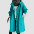 thumbnail image 2 of BYHONG Plus Size Long Raincoat Lightweight Hooded Windbreaker Jackets with Pockets Blue S, 2 of 6