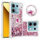 thumbnail image 1 of Funda para Xiaomi Redmi Note 13 5G con Brillo Líquido Flotante, Purpurina, Parachoques y Anillo Giratorio Soporte, 1 of 5