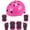 Pink, variant on ULISHKON Toddler-Kids Ultralight Black Helmet with Knee-Elbow-Wrist-Pads, Blue