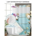 thumbnail image 4 of No Hook Cloth Fabric Shower Curtain with Snap in Liner, Ocean Coastal Waterproof Shower Curtains Set with See Through Top Window, Blue Wooden Grain Starfish Seashells Floral Bath Curtains 36"x72", 4 of 6
