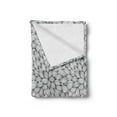 thumbnail image 2 of Black and White Soft Flannel Fleece Blanket, Line Art Style Foliage Pattern with Striped Leaves and Petals Botany Theme, Cozy Plush for Indoor and Outdoor Use, 60" x 80", Black White, by Ambesonne, 2 of 5
