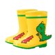 thumbnail image 3 of Botas de lluvia para niños y niñas, zapatos de agua, botas de lluvia de dibujos animados, pequeño dinosaurio (amarillo, niño 10), 3 of 3