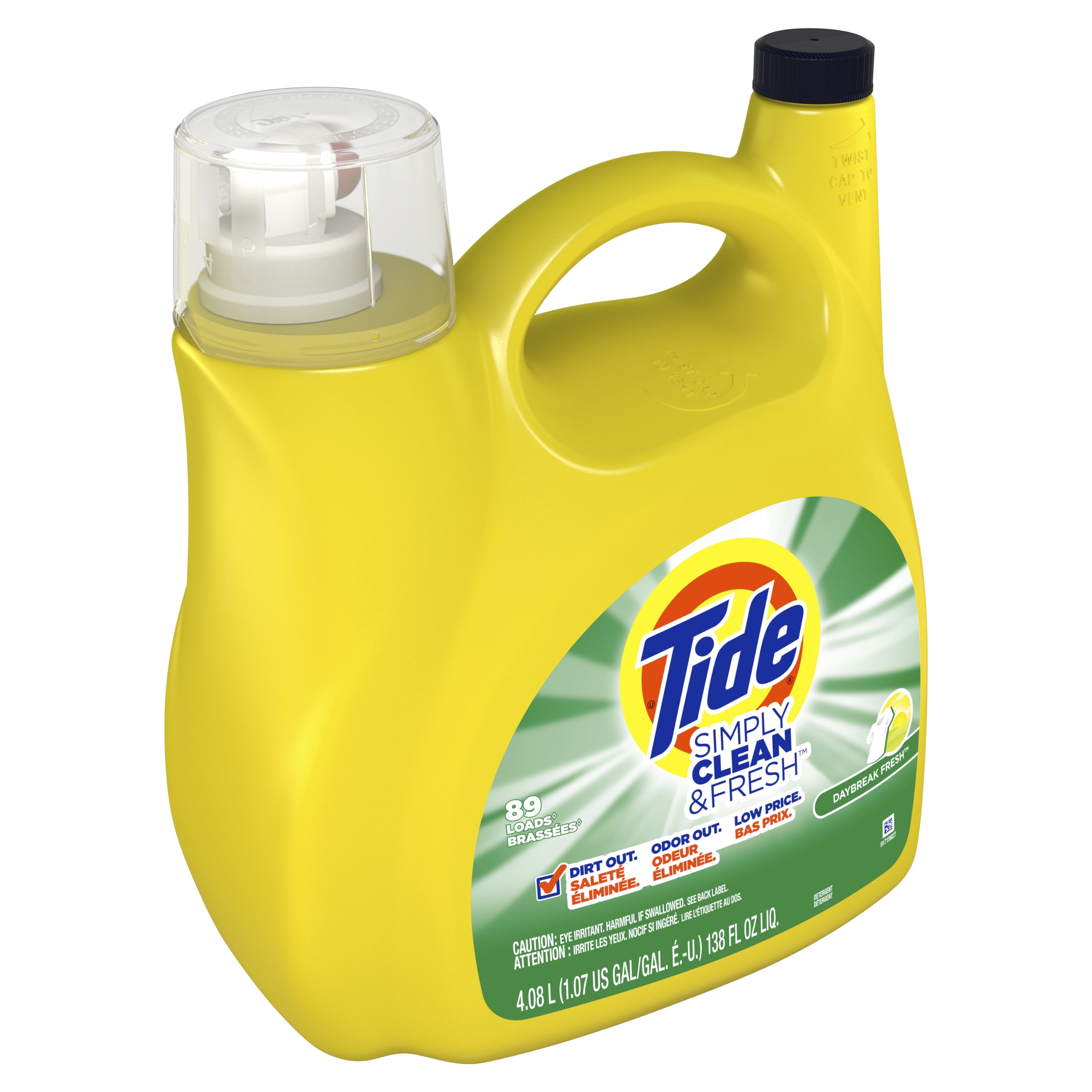 Tide Simply Clean & Fresh Liquid Laundry Detergent, Daybreak Fresh, 89 Loads 138 fl oz
