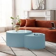 thumbnail image 3 of Williamspace Luxury Round Nesting 2 Pieces Coffee Table Set, Crescent Blue, 3 of 9